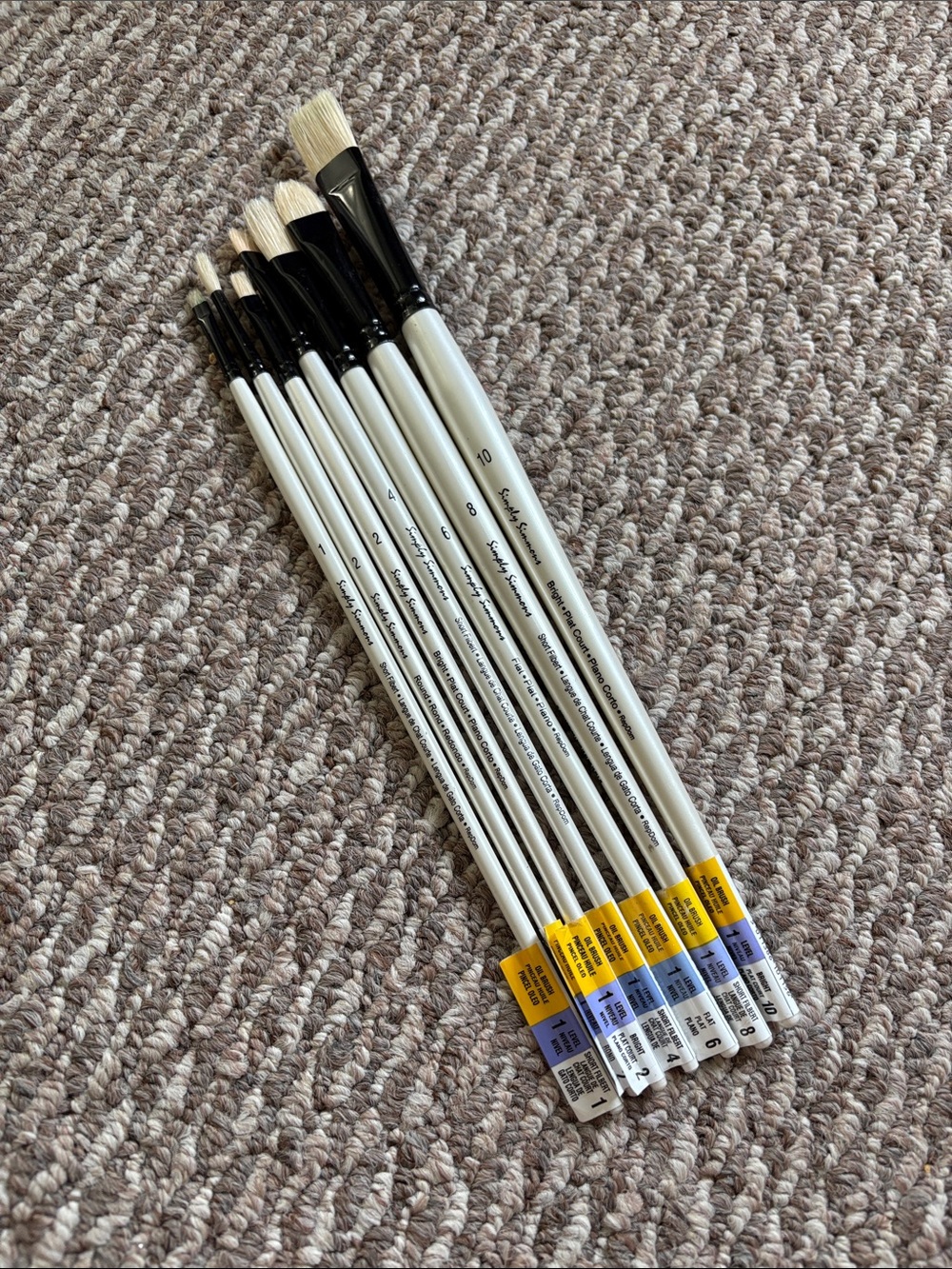 Darker-Rowney Simply Simmons Set of 7 Oil Paint Brushes